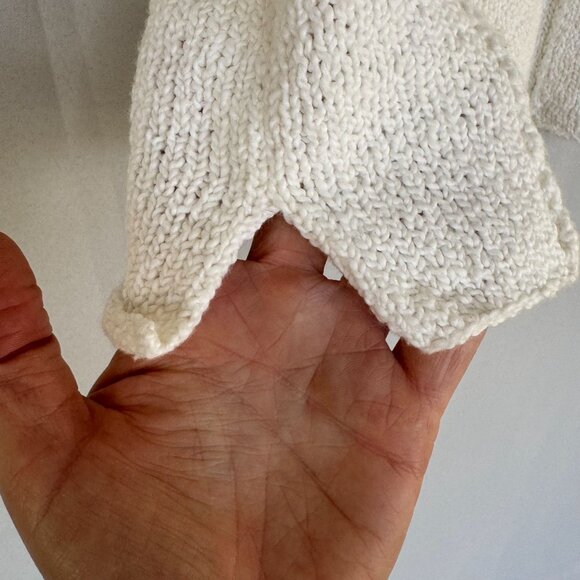 Margaret O"Leary Ivory Cotton Silk Blend Hood Zip Front Cardigan Sweater Size S - Picture 8 of 17